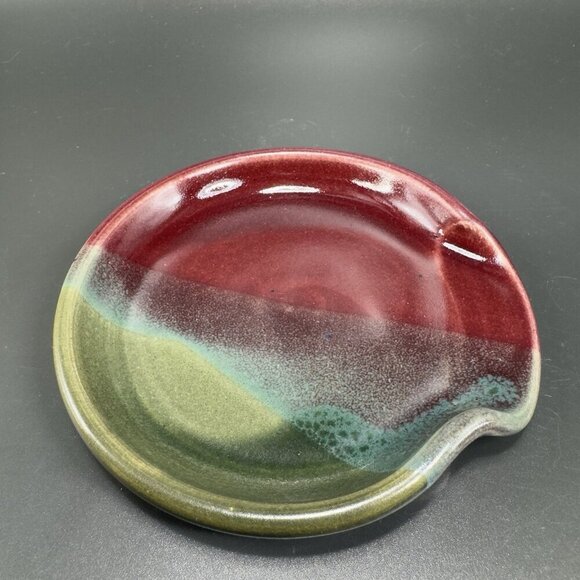 Vintage Hand Made Studio Pottery Spoon Rest Holder Container Artist Signed VTG - Picture 11 of 13